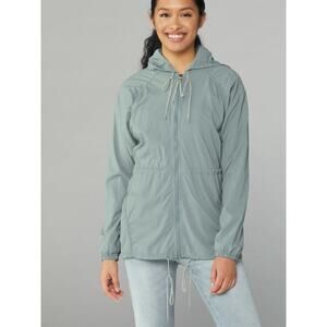 Prana Greenwood Jacket Sage Size XL Lightweight Pockets Hooded Women’s